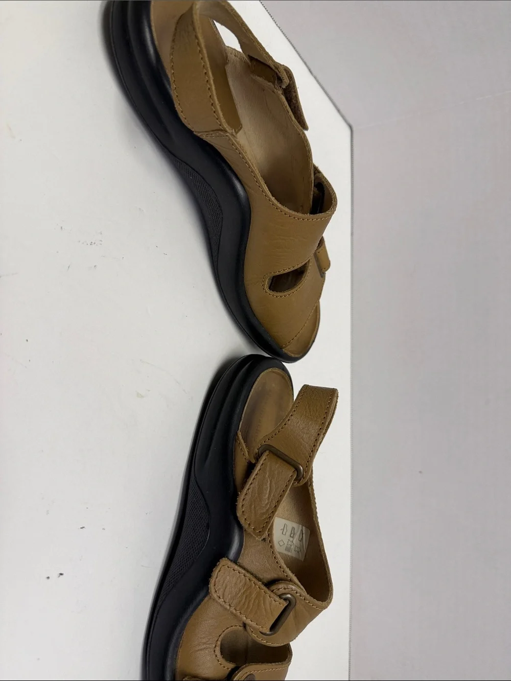 Women's Tan Leather Adjustable Strap Sandals
